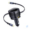 Baseus Enjoyment Max car charger with USB C + USB C cables and USB A + USB C ports 90W Black Car chargers