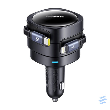 Baseus Enjoyment Max car charger with USB C + Lightning cables 60W Black Car chargers