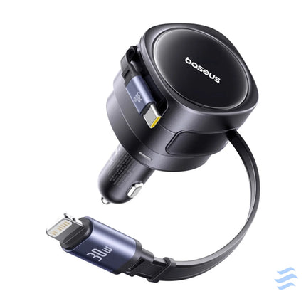 Baseus Enjoyment Max car charger with USB C + Lightning cables 60W Black Car chargers