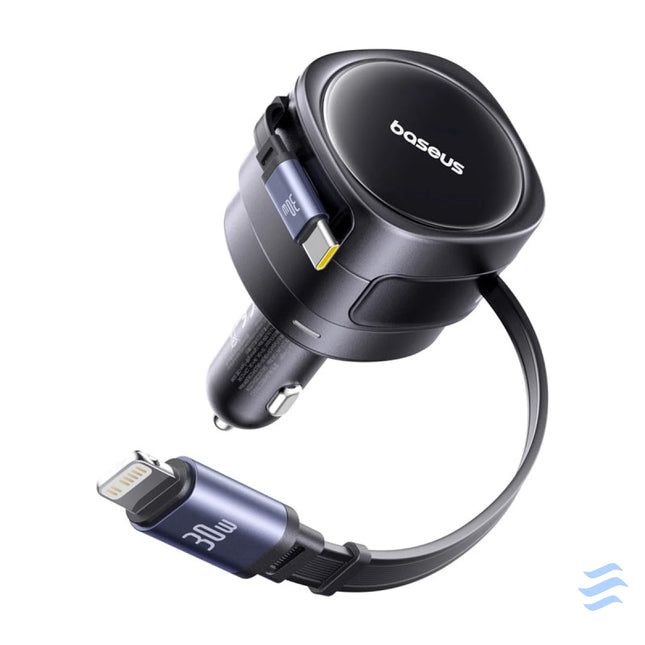 Baseus Enjoyment Max car charger with USB C + Lightning cables 60W Black Car chargers