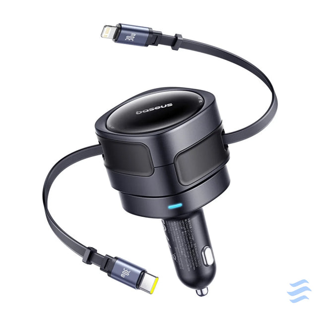 Baseus Enjoyment Max car charger with USB C + Lightning cables 60W Black Car chargers