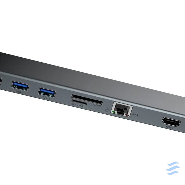 Baseus Enjoyment Series Multi functional Type C intelligent HD HUB（PD/HD4K*2/VGA/RJ45/SD/TF/USB*3/Audio*1/Stand)Dark