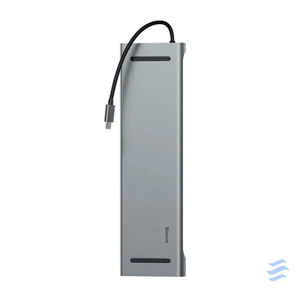 Baseus Enjoyment Series Multi functional Type C intelligent HD HUB（PD/HD4K*2/VGA/RJ45/SD/TF/USB*3/Audio*1/Stand)Dark