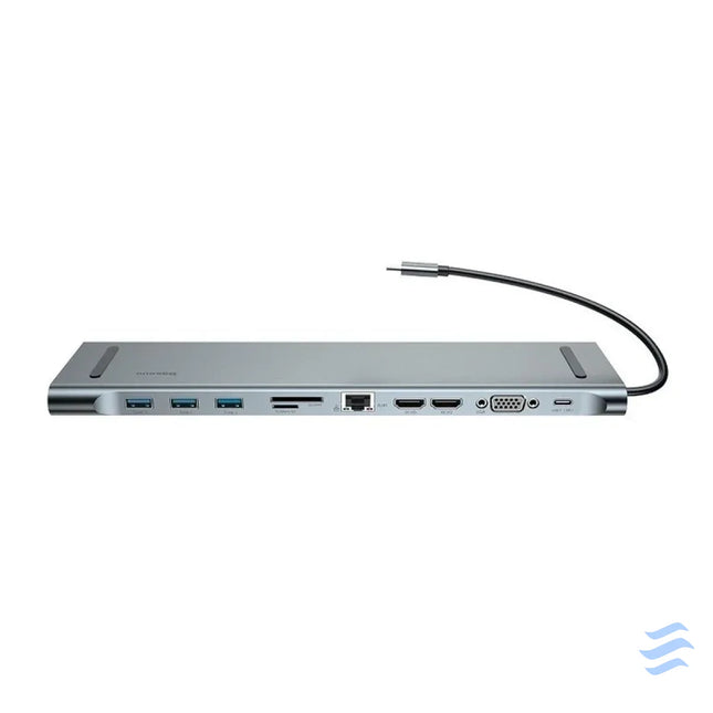 Baseus Enjoyment Series Multi functional Type C intelligent HD HUB（PD/HD4K*2/VGA/RJ45/SD/TF/USB*3/Audio*1/Stand)Dark