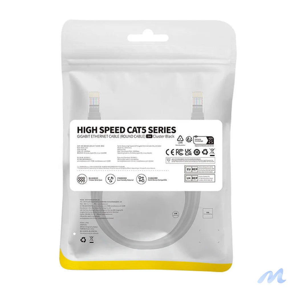 Baseus Ethernet CAT5, 1m network cable (black)