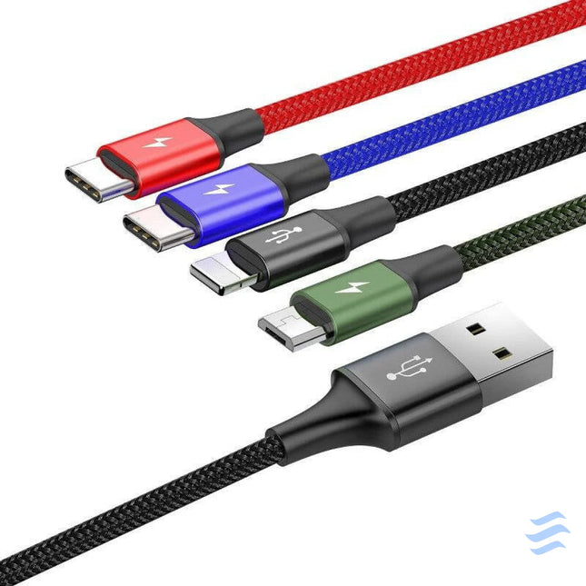 Baseus Fast USB Cable 4in1 2xUSB C / Lightning / Micro 3,5A 1,2m Black Combo Cables