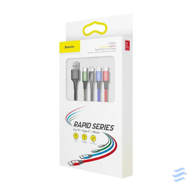 Baseus Fast USB Cable 4in1 2xUSB C / Lightning / Micro 3,5A 1,2m Black Combo Cables