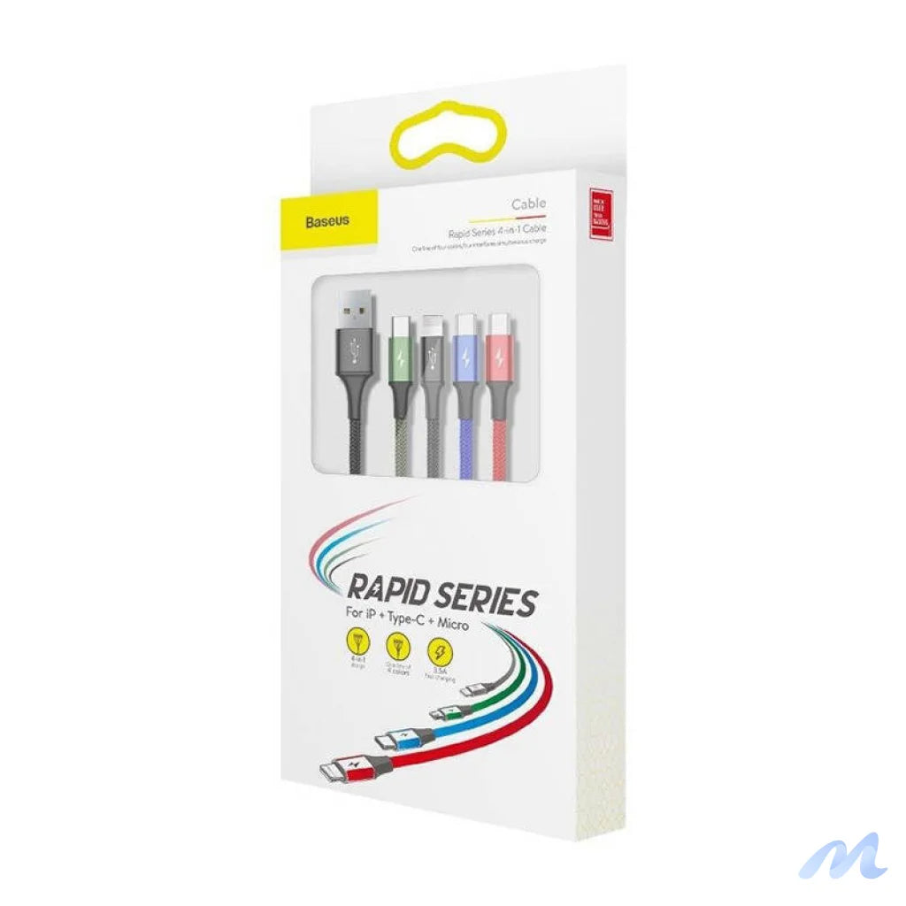 Baseus Fast USB Cable 4in1 2xUSB-C / Lightning / Micro 3,5A 1,2m - Black