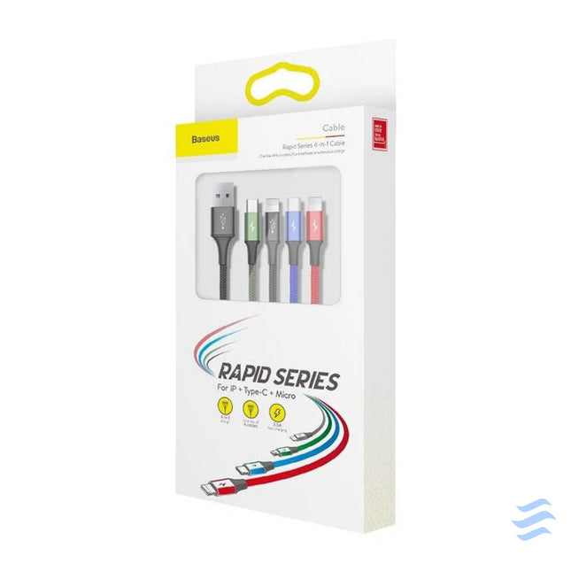 Baseus Fast USB cable 4in1 USB C / 2x Lightning / Micro 3,5A 1,2m black Combo Cables