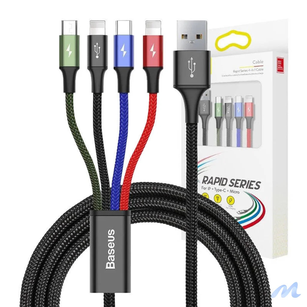 Baseus Fast USB cable 4in1 USB-C / 2x Lightning / Micro 3,5A 1,2m - black