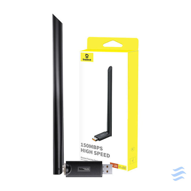 Baseus FastJoy adapter Wi Fi with antenna 150Mbps (black) Adapters connectors and converters