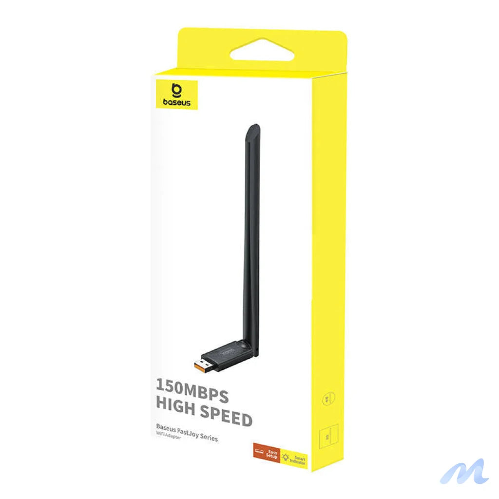 Baseus FastJoy adapter Wi-Fi with antenna, 150Mbps (black)