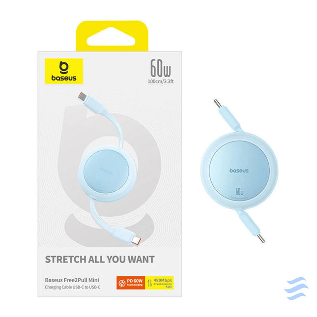 Baseus Free2Pull Mini USB C to USB C 60W USB cable 1m (blue) USB C to USB C