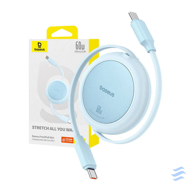 Baseus Free2Pull Mini USB C to USB C 60W USB cable 1m (blue) USB C to USB C