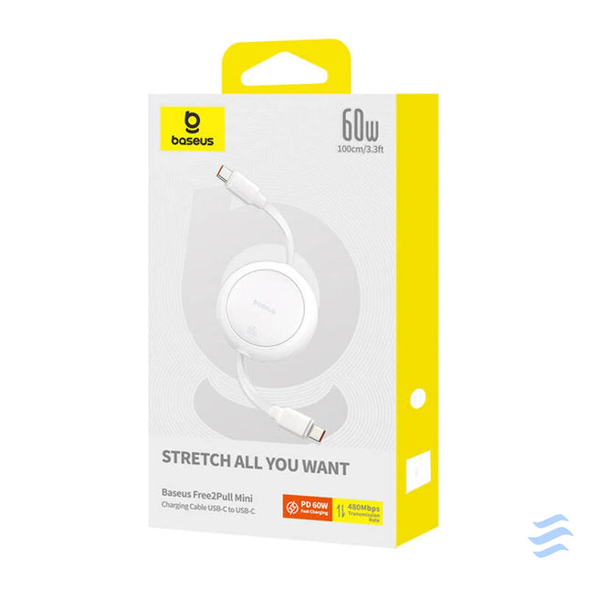 Baseus Free2Pull Mini USB C to USB C USB cable 60W 1 (white) USB C to USB C