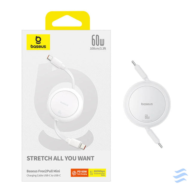 Baseus Free2Pull Mini USB C to USB C USB cable 60W 1 (white) USB C to USB C