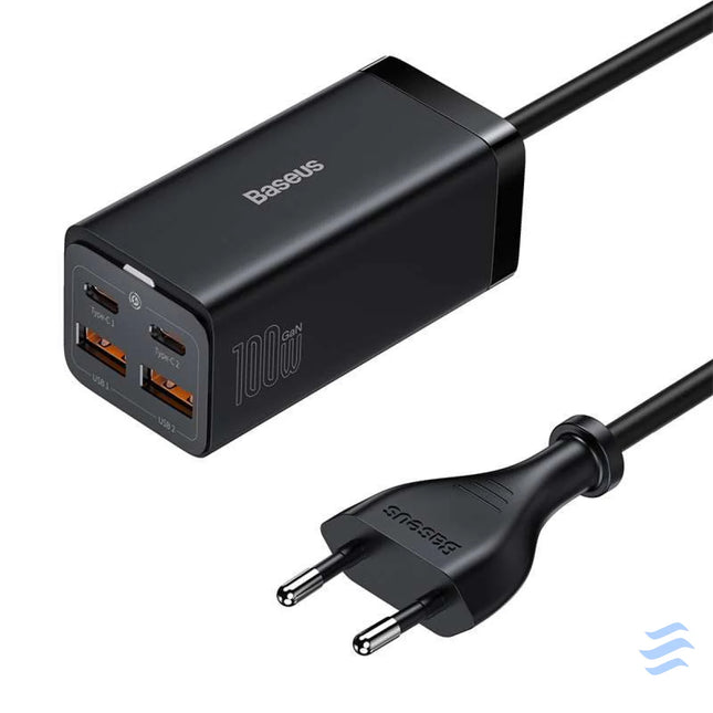 Baseus GaN3 Pro wall charger 2xUSB C + 2xUSB 100W (black) mains chargers