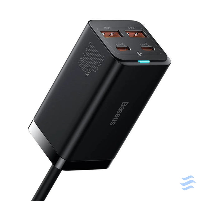 Baseus GaN3 Pro wall charger 2xUSB C + 2xUSB 100W (black) mains chargers