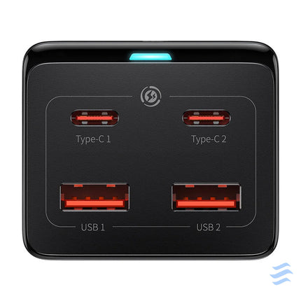 Baseus GaN3 Pro wall charger / powerstrip 2xUSB + 2xUSB C + AC 100W (black) mains chargers