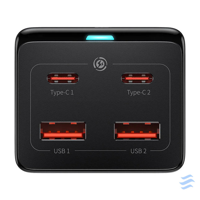 Baseus GaN3 Pro wall charger / powerstrip 2xUSB + 2xUSB C + AC 100W (black) mains chargers