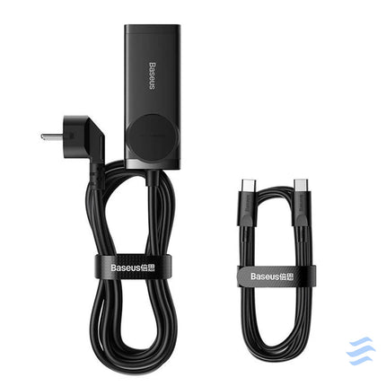 Baseus GaN3 Pro wall charger / powerstrip 2xUSB + 2xUSB C + AC 100W (black) mains chargers