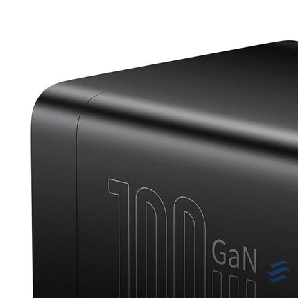 Baseus GaN3 Pro wall charger / powerstrip 2xUSB + 2xUSB C + AC 100W (black) mains chargers