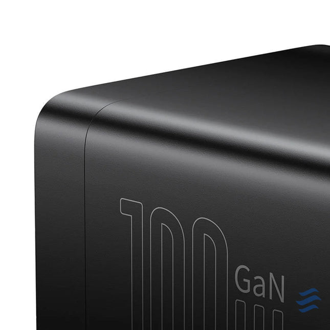 Baseus GaN3 Pro wall charger / powerstrip 2xUSB + 2xUSB C + AC 100W (black) mains chargers