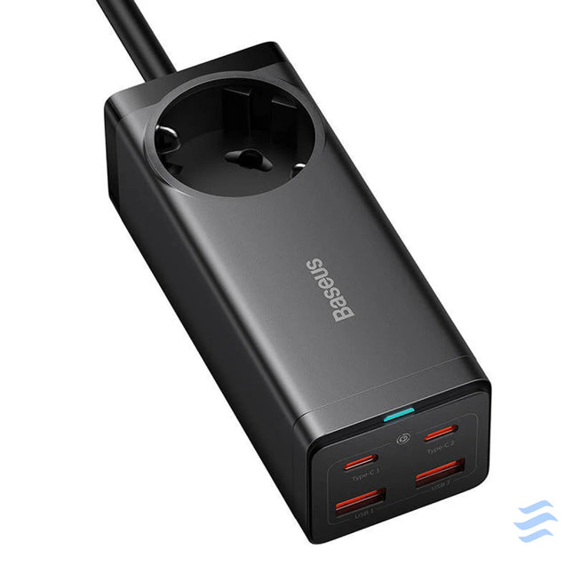 Baseus GaN3 Pro wall charger / powerstrip 2xUSB + 2xUSB C + AC 100W (black) mains chargers