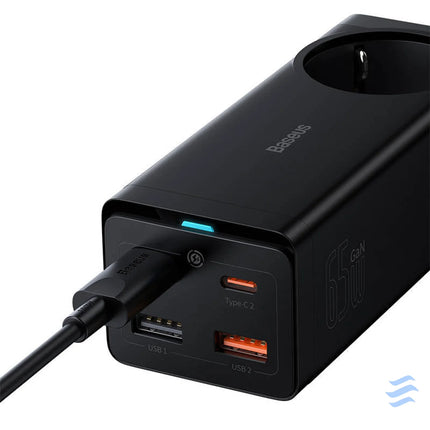 Baseus GaN3 Pro wall charger / powerstrip 2xUSB + 2xUSB C + AC 65W For tablets