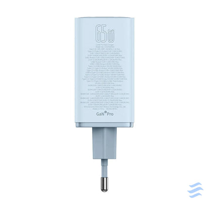 Baseus GAN6 Pro Fast Charger 2xUSB C + 2xUSB 65W (blue) mains chargers
