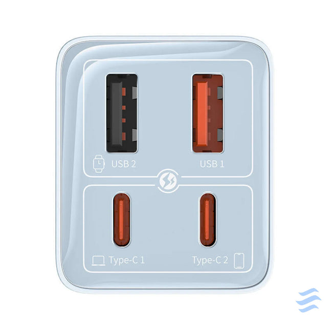 Baseus GAN6 Pro Fast Charger 2xUSB C + 2xUSB 65W (blue) mains chargers