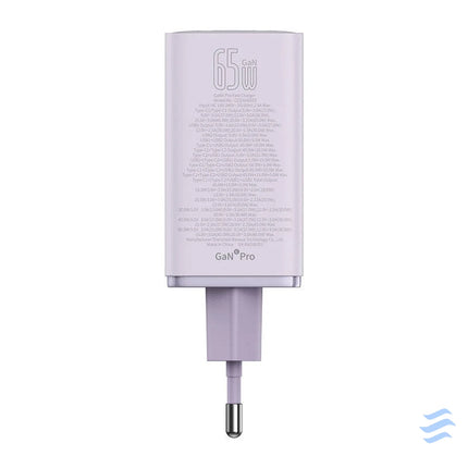 Baseus GAN6 Pro Fast Charger 2xUSB C + 2xUSB 65W (purple) mains chargers