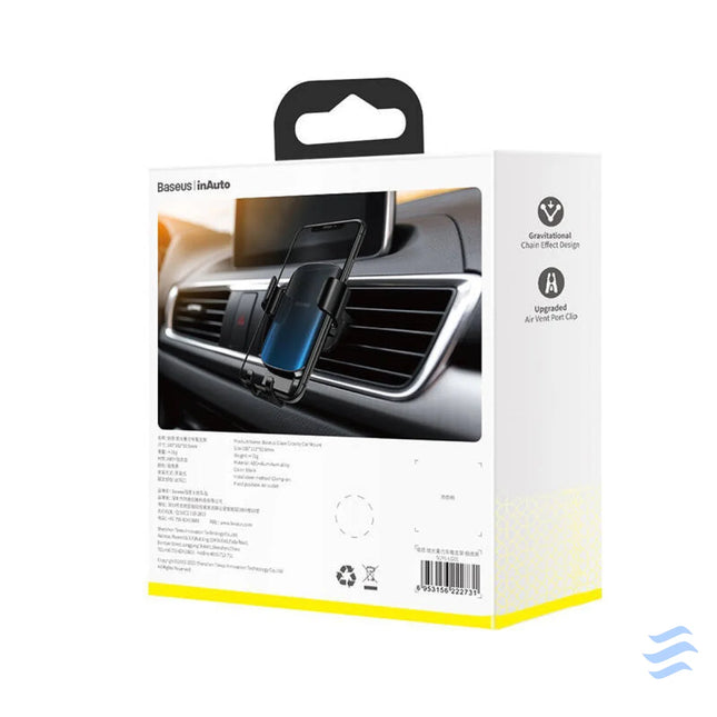 Baseus Glaze gravitational car holder for ventilation grid aluminum (black) Phone holders