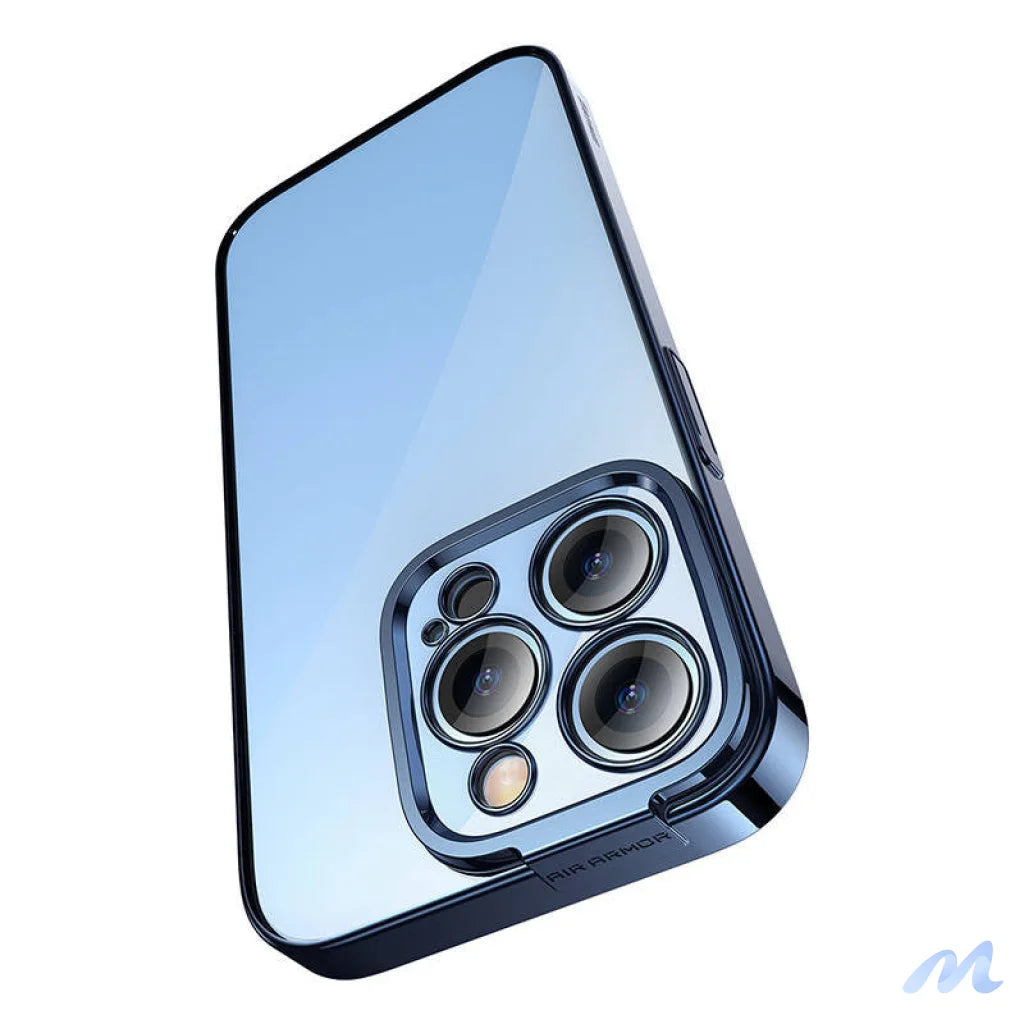 Baseus Glitter Transparent Case and Tempered Glass set for iPhone 14 Pro (blue)