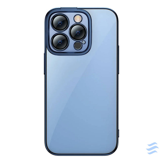Baseus Glitter Transparent Case and Tempered Glass set for iPhone 14 Pro (blue) For smartphones