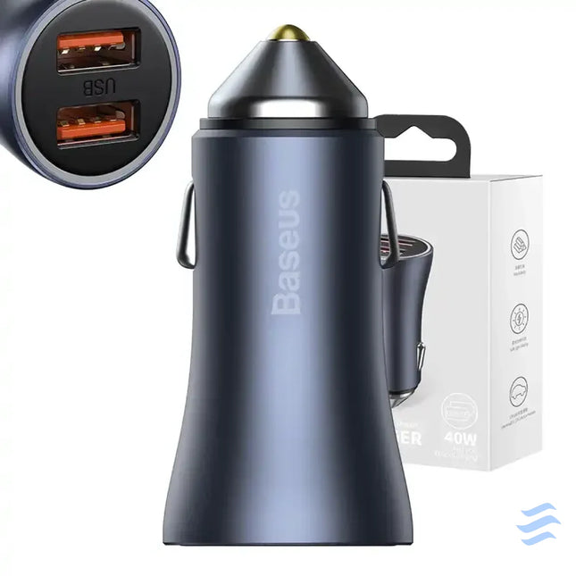 Baseus Golden Contactor Pro car charger 2x USB 40W (gray) Car chargers