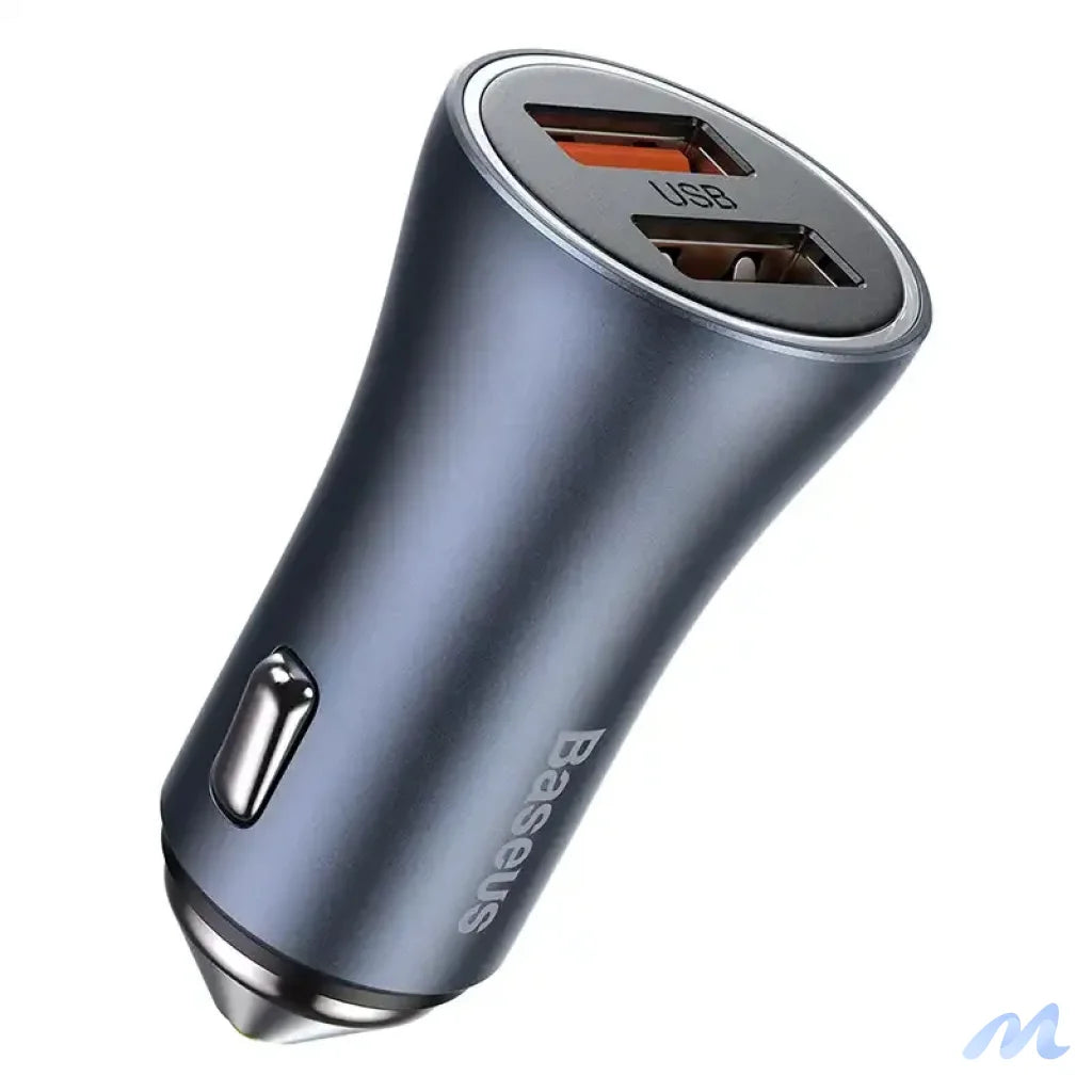Baseus Golden Contactor Pro car charger, 2x USB, 40W (gray)