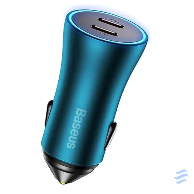 Baseus Golden Contactor Pro car charger 2x USB C 40W (blue) Car chargers