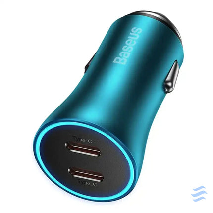 Baseus Golden Contactor Pro car charger 2x USB C 40W (blue) Car chargers
