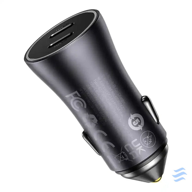 Baseus Golden Contactor Pro car charger 2x USB C 40W (Dark Gray) Car chargers