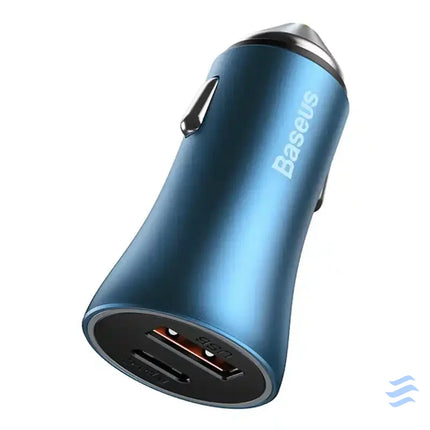 Baseus Golden Contactor Pro car charger USB + USB C QC4.0 + PD SCP 40W (blue) + USB C Lightning cable 1m (blue) Car