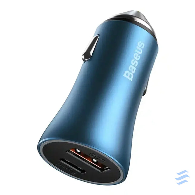 Baseus Golden Contactor Pro car charger USB + USB C QC4.0 + PD SCP 40W (blue) + USB C Lightning cable 1m (blue) Car