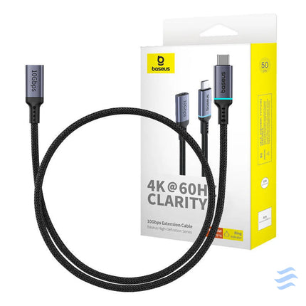 Baseus High Definition extension cable USB C Male to Female 10Gbps 0,5m (black) USB cables