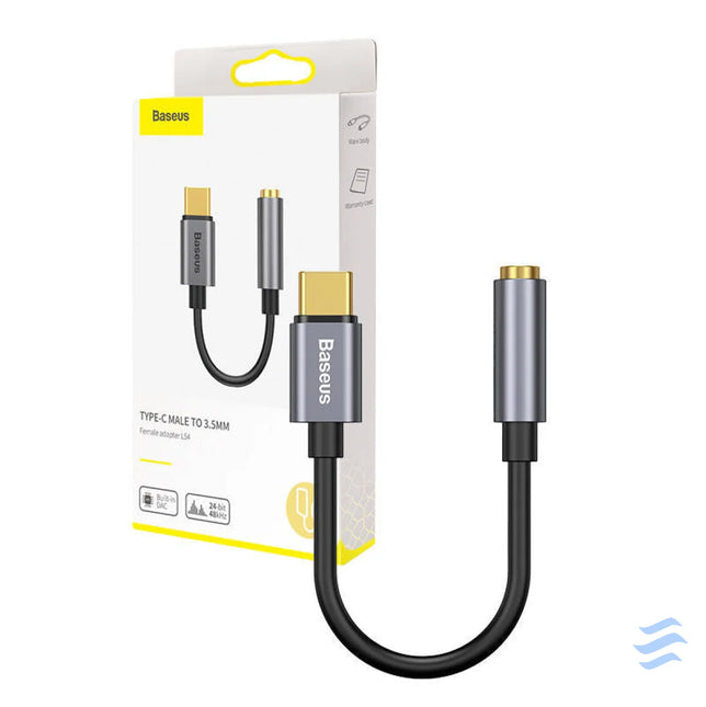 Baseus L54 Audio Adapter USB C + mini jack 3,5mm (Black + Gray) Audio adapters
