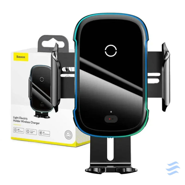 Baseus Light Electric Car Holder with Qi inductive charger (Black) Phone holders