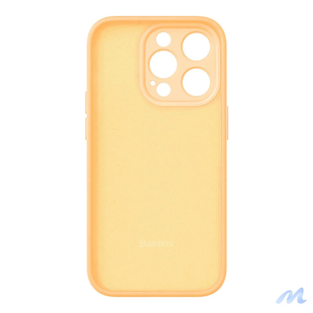 Baseus Liquid Silica Gel Case for iPhone 14 Pro Max (Sunglow)+ tempered glass + cleaning kit