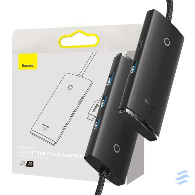 Baseus Lite Series Hub 4in1 USB C to 4x USB 3.0 + USB C 1m (Black) Hubs