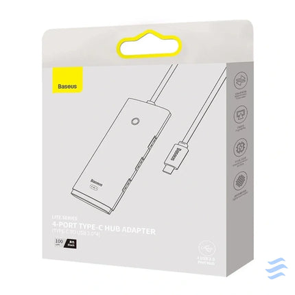 Baseus Lite Series Hub 4in1 USB C to 4x USB 3.0 + USB C 1m (Black) Hubs