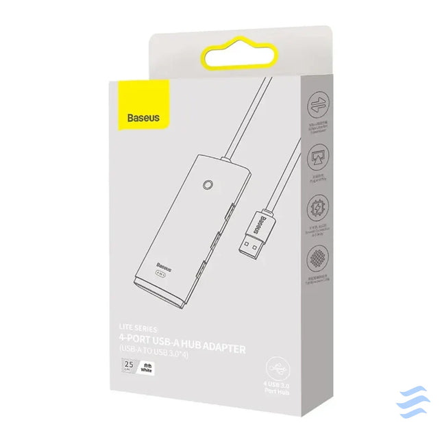 Baseus Lite Series Hub 4in1 USB to 4x USB 3.0 25cm (White) Hubs