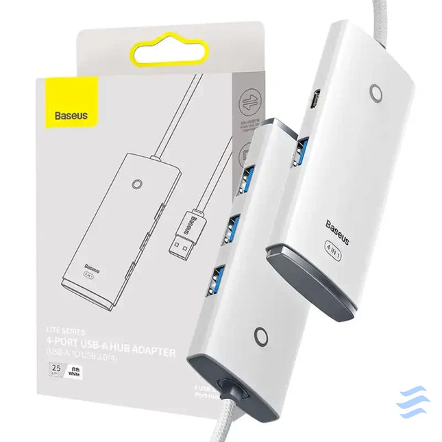 Baseus Lite Series Hub 4in1 USB to 4x USB 3.0 25cm (White) Hubs